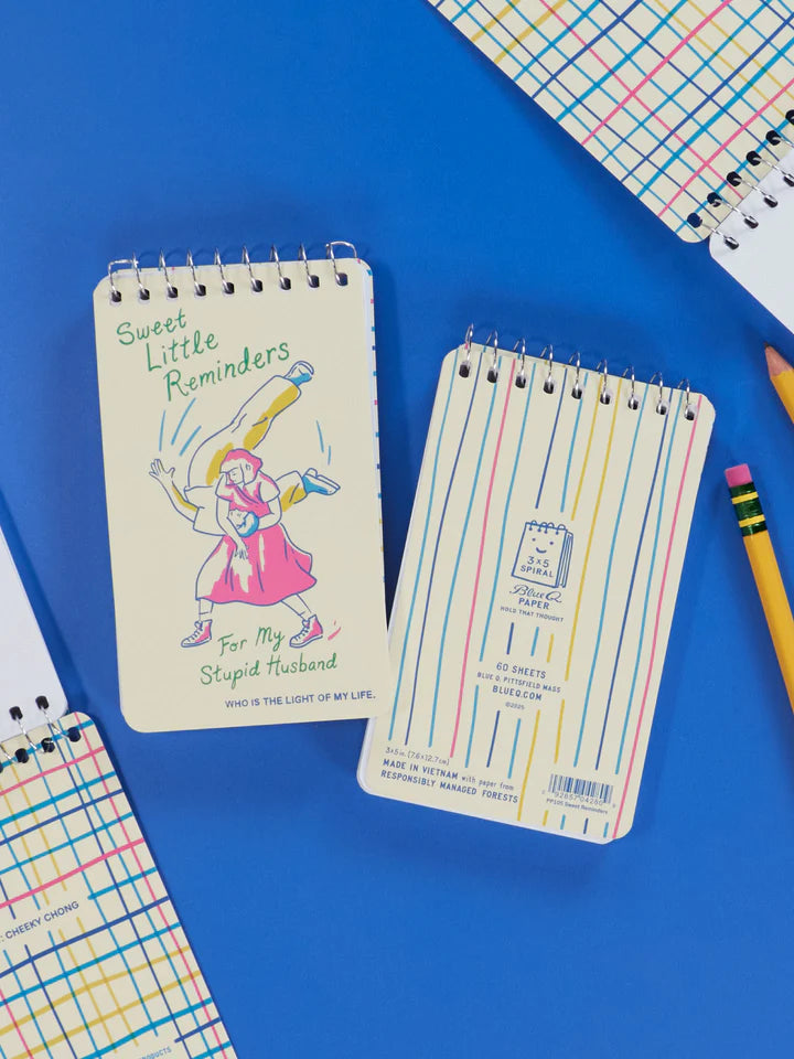 Sweet Little Reminders For My Stupid Husband 3x5 Spiral Notebook