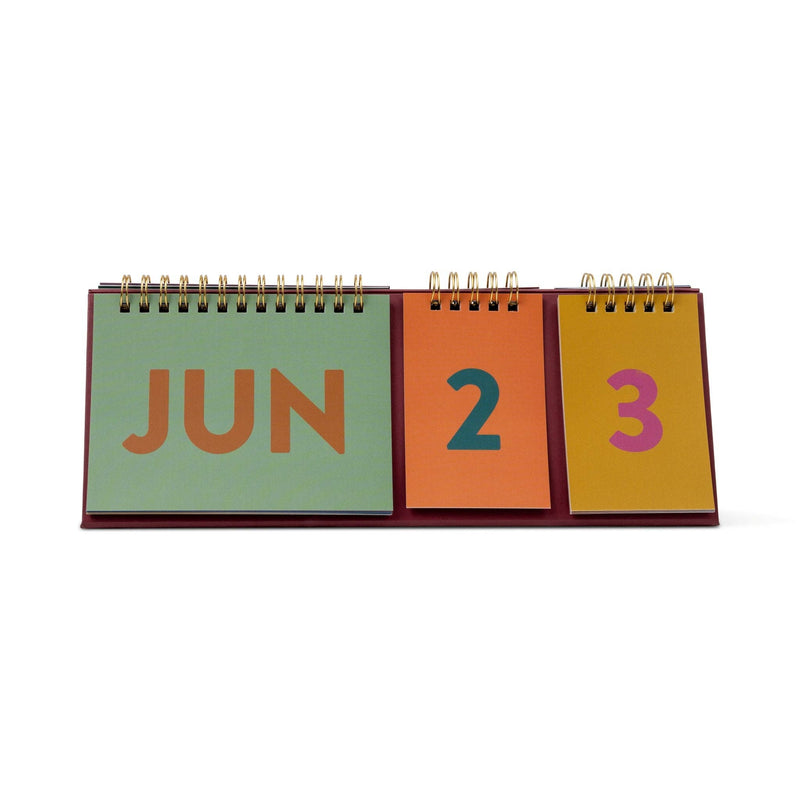 Perpetual Desk Calendar - Colorblock, shown on a desk