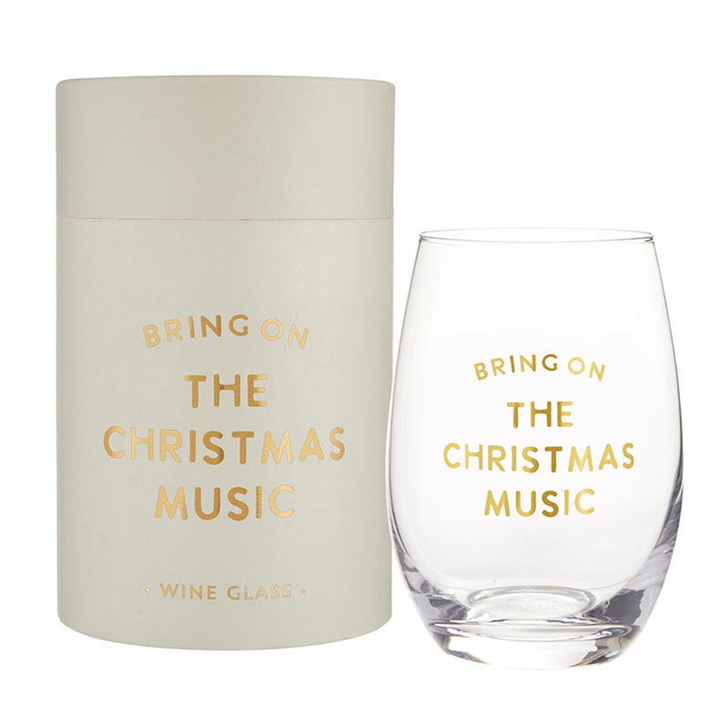 Stemless Wine Glass | Bring on the Christmas Music