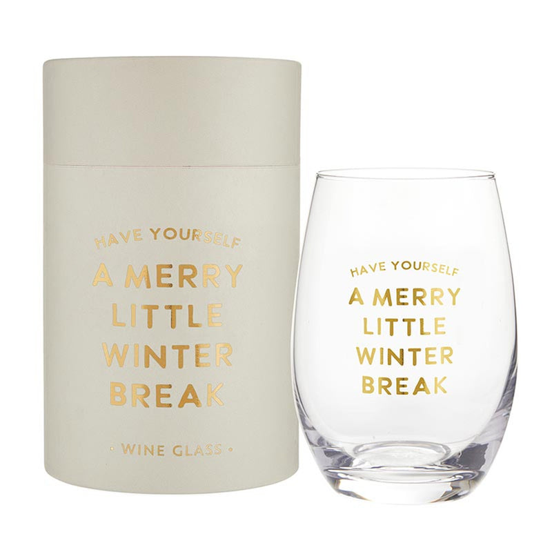 Stemless Wine Glass | Have Yourself a Merry Little Winter Break