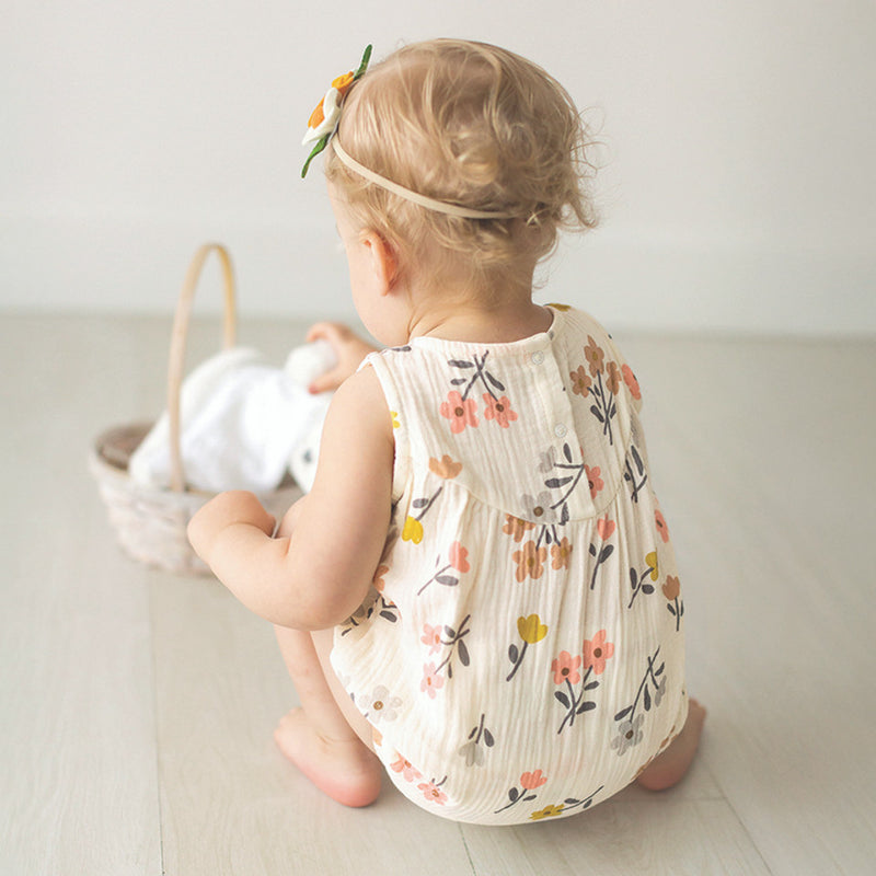 Sleeveless Muslin Romper | Floral