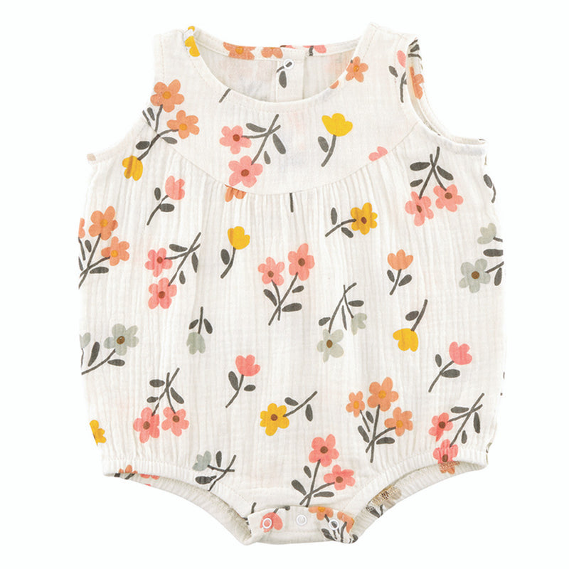 Sleeveless Muslin Romper | Floral