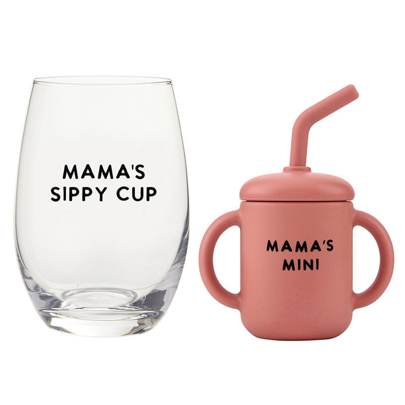 Wine Glass + Sippy Cup Set | Mama + Mini