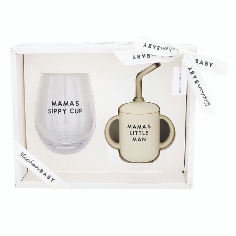 Wine Glass + Sippy Cup Set | Mama + Lil Man