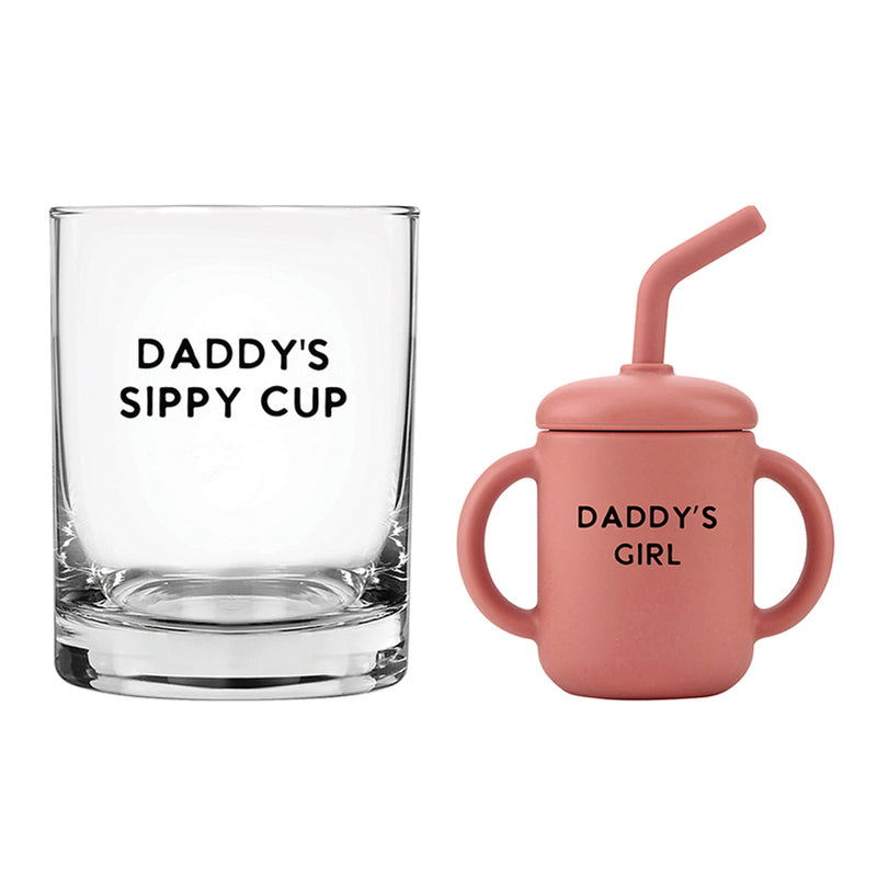 DOF Glass + Sippy Cup Set | Dad + Daughter