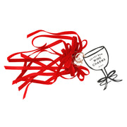 Velvet Bow Wine Charms - Red - Set of 6