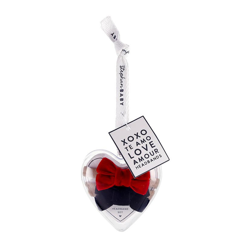Heart Ornament + Headband Set | Black/Red