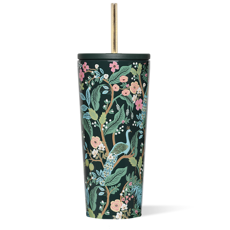Rifle Paper Co. Cold Cup 24oz - Peacock Blue
