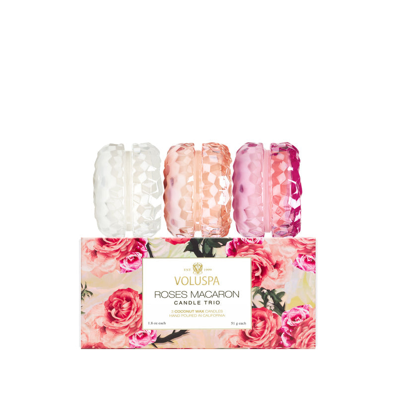 Roses Collection Macaron Candle Trio Gift Set