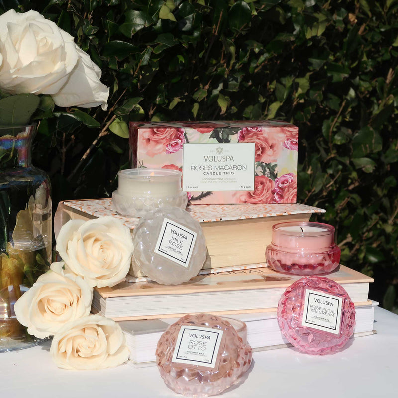 Roses Collection Macaron Candle Trio Gift Set