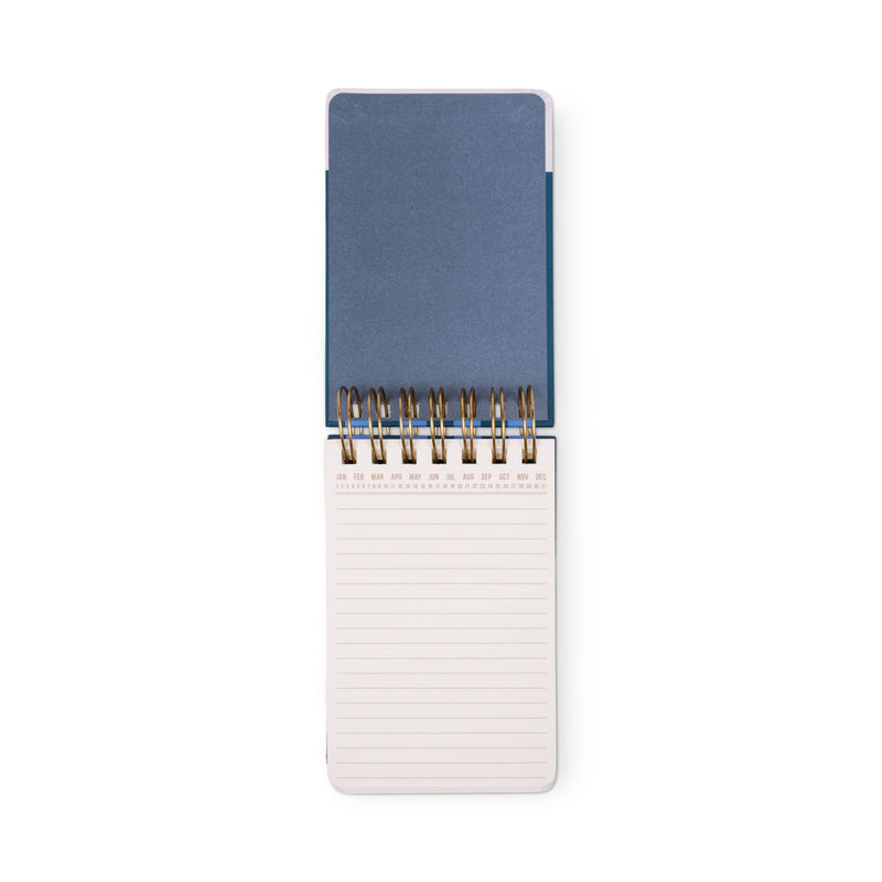 Chunky Small Twin Wire Notepad - Blue & Navy, lined interior