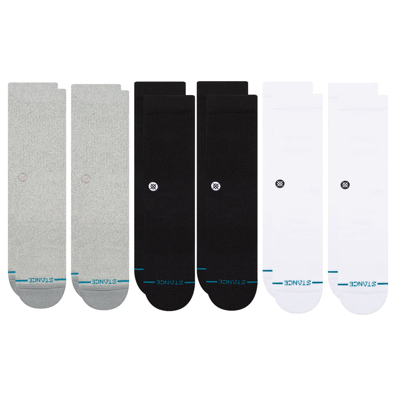 6 PACK CREW SOCKS-MULTI