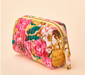 Small Quilted Vanity Bag | Impressionist Floral, Mustard - LOCAL FIXTURE