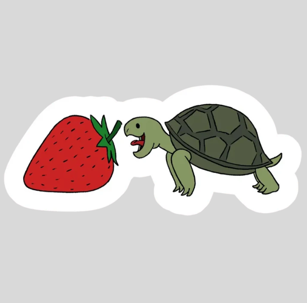 Strawburtle Sticker