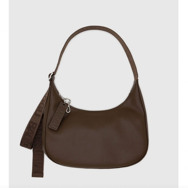 Medium Recycled Leather Crescent Bag