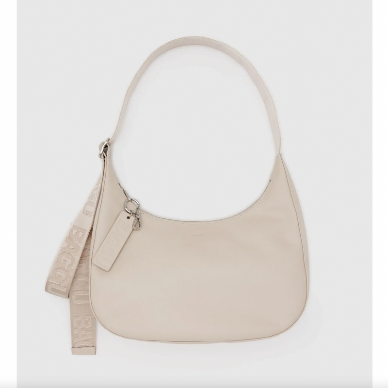 Medium Recycled Leather Crescent Bag