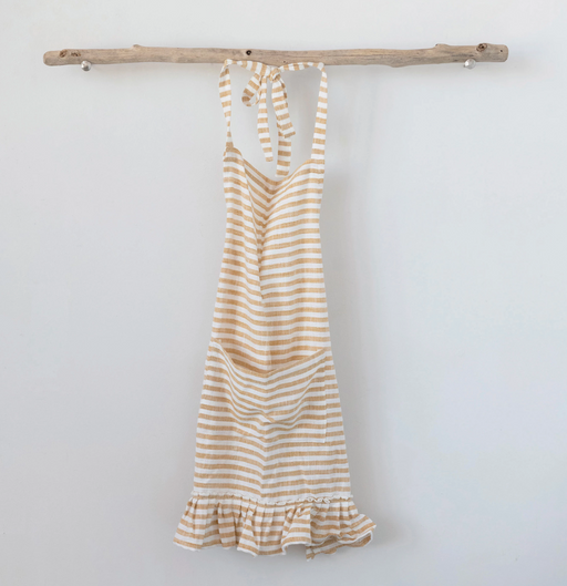 Woven Cotton Striped Apron with Ruffle - LOCAL FIXTURE