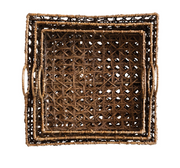 Decorative Hand-Woven Rattan Trays w/ Handles - LOCAL FIXTURE