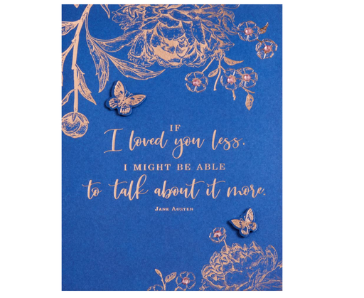 Jane Austen If I Loved You Less Embellished Card - LOCAL FIXTURE