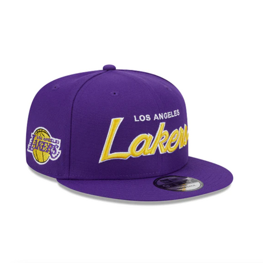 New Era Men's Script 9FIFTY Snapback Hat | Los Angeles Lakers - LOCAL FIXTURE