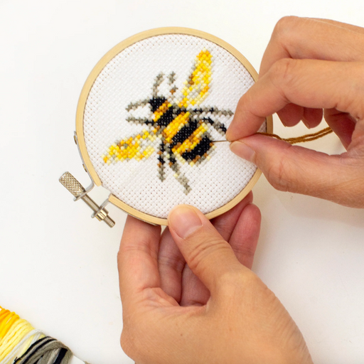 Mini Cross Stitch Embroidery Kit | Bee - LOCAL FIXTURE