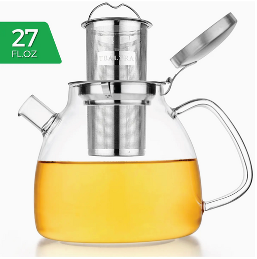 Lyra Glass Teapot Kettle 27 oz Stove Top Safe - LOCAL FIXTURE