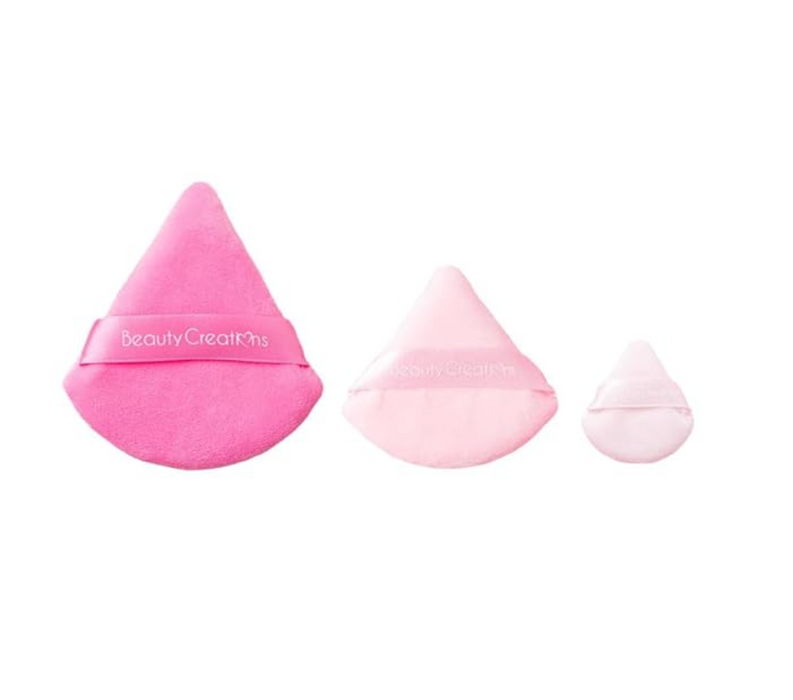“Puff Puff The Perfect Trio” | 3 PC Set of Pink Triangle Puffs for Makeup by Beauty Creations - LOCAL FIXTURE