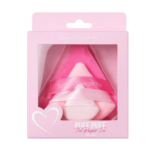 “Puff Puff The Perfect Trio” | 3 PC Set of Pink Triangle Puffs for Makeup by Beauty Creations - LOCAL FIXTURE
