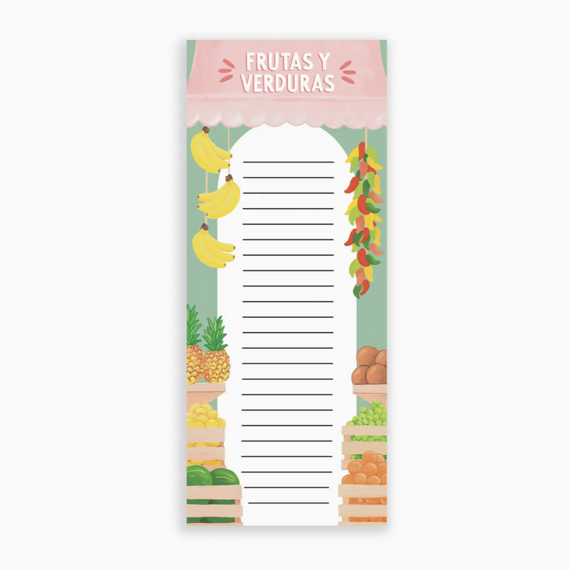Frutas Y Verduras Notepad | Spanish Notepad | Grocery List