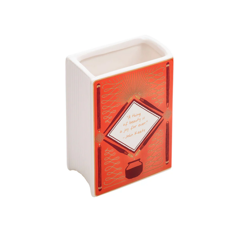 Bibliophile Ceramic Vase: The Writer's Companion