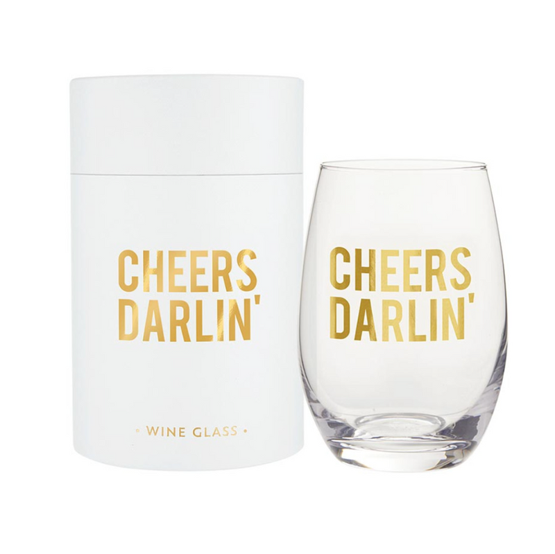 Stemless Wine Glass | Cheers Darlin'