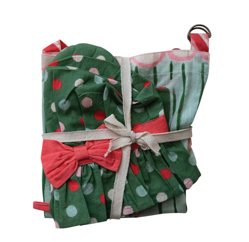 Children's Apron, Chef Hat & Hot Mitt | Mrs.Claus Christmas