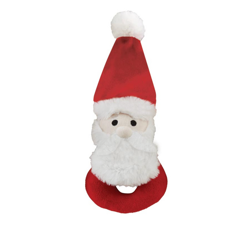 Swaddle Blanket + Plush Santa Rattle