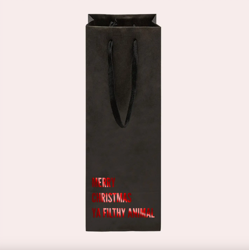Merry Christmas Ya Filthy Animal Funny Wine Bag