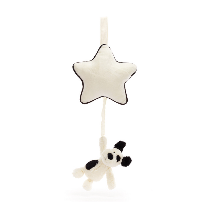 Bashful Black & Cream Puppy Musical Pull