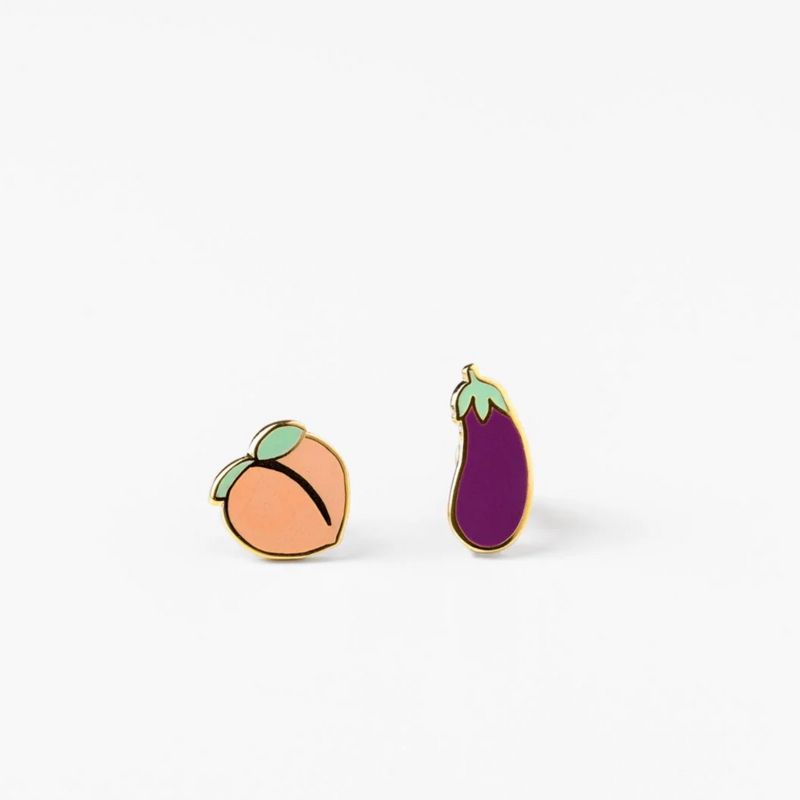Peach & Eggplant Earrings