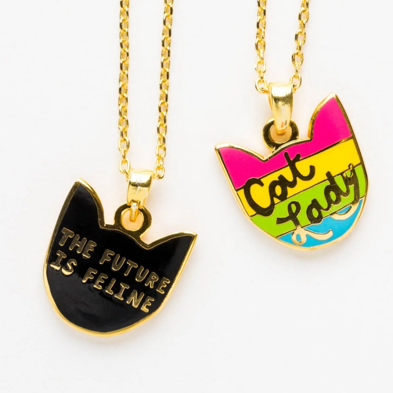 Cat Lady/Future is Feline 2-Sided Pendant