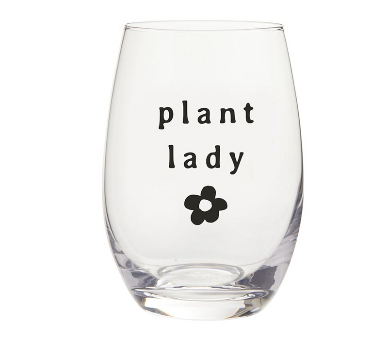 Stemless Wine Glass | Plant Lady