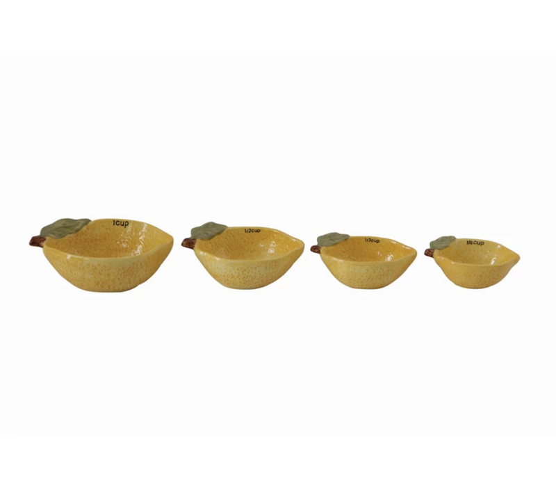 Stoneware Lemon Measuring Cups