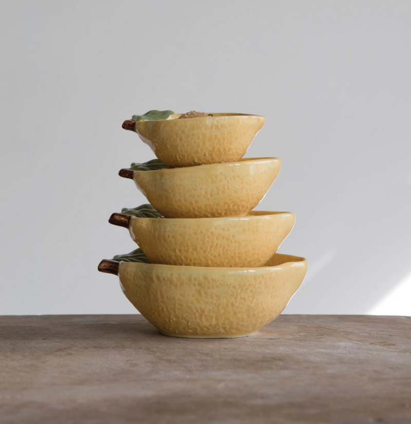 Stoneware Lemon Measuring Cups