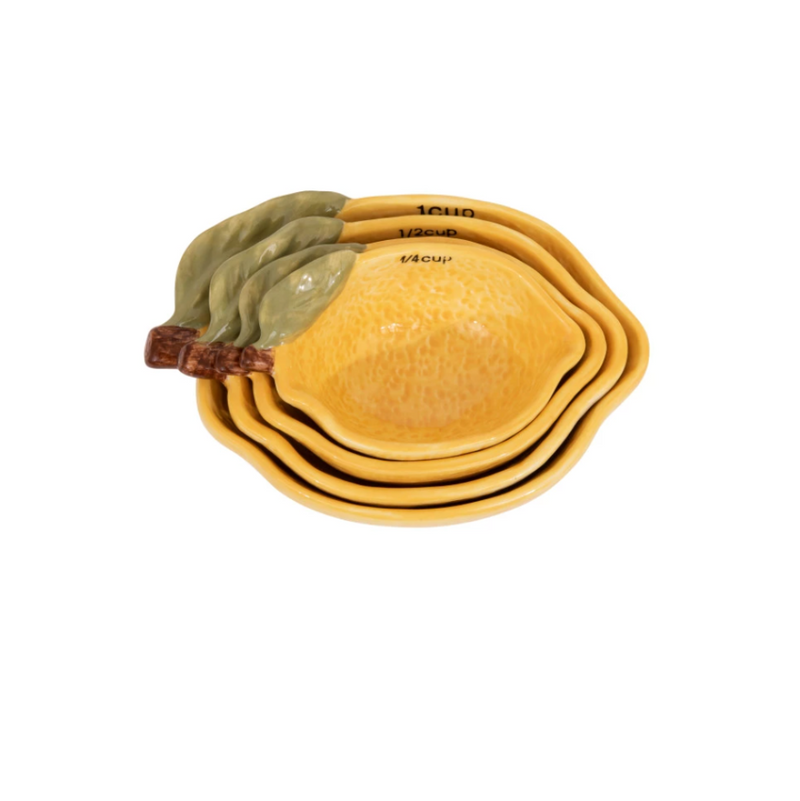 Stoneware Lemon Measuring Cups