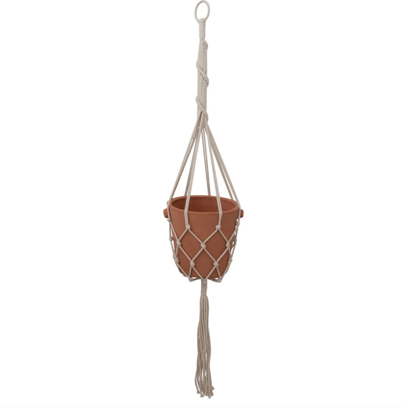 Hand-Woven Cotton Macrame Plant Hanger