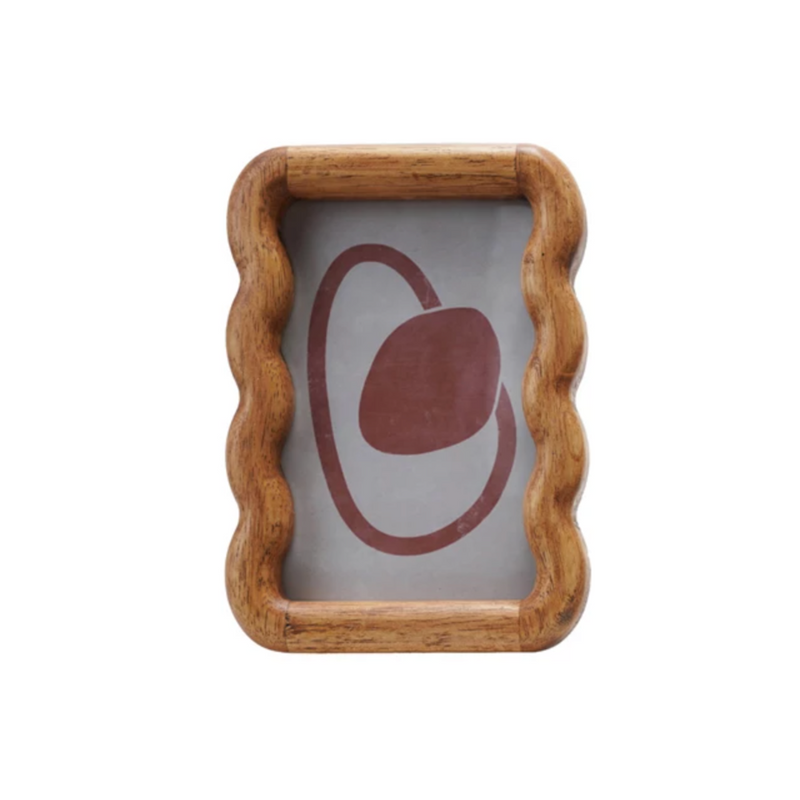 Rubberwood Scalloped Photo Frame | Natural