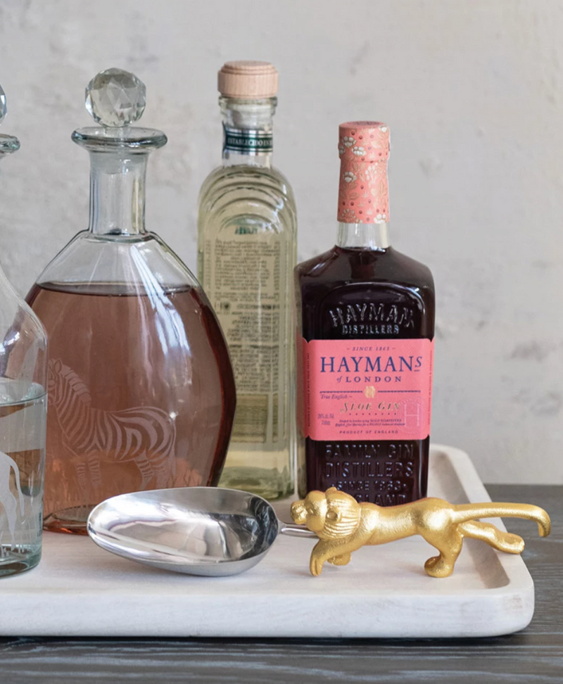 Stainless Steel & Cast Aluminum Scoop with Lion Shaped Handle