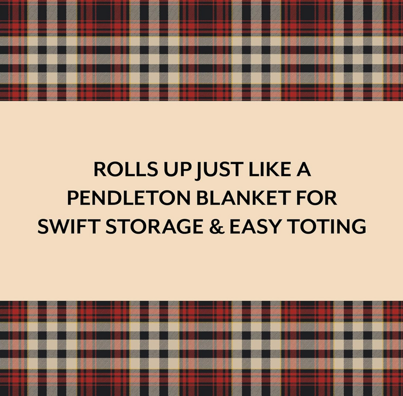 Pendleton Red Black Check Pattern Chess & Checkers | Travel-Ready Roll-Up Game