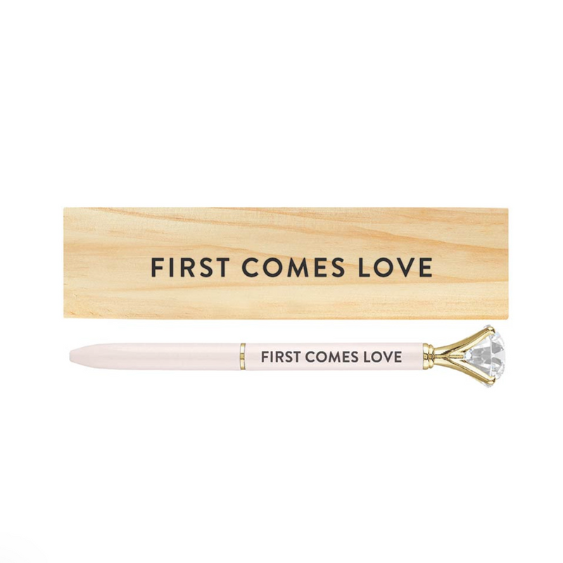 Wood Box with Gem Pen | First Comes Love