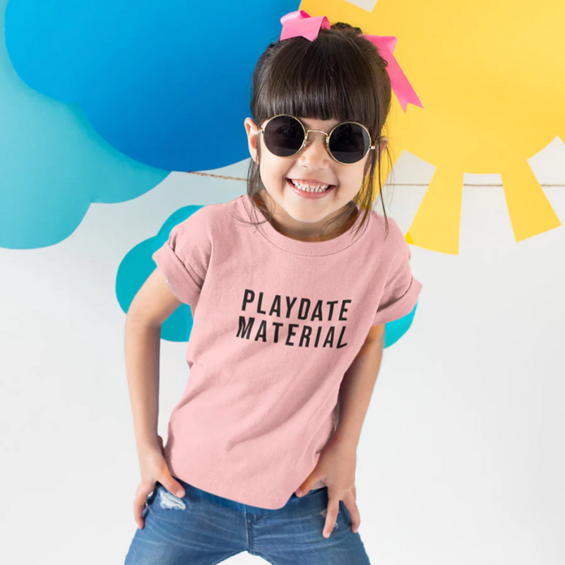 Playdate Material Kids Tee | Ballerina Pink