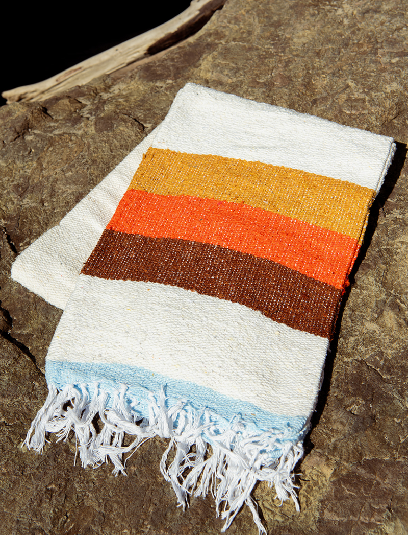 Sustainable Recycled Throw Blanket Summer Beach Throw 70's