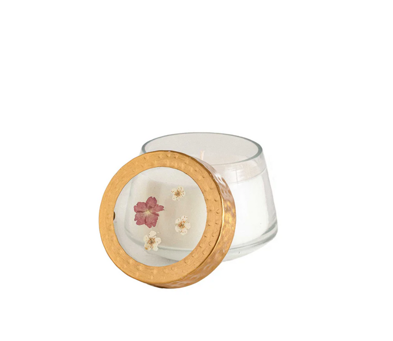 Pressed Floral Candle | Winterberry Frost | Small