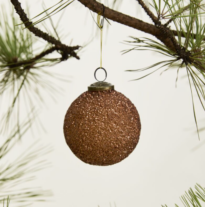 Copper Glitter Ornament